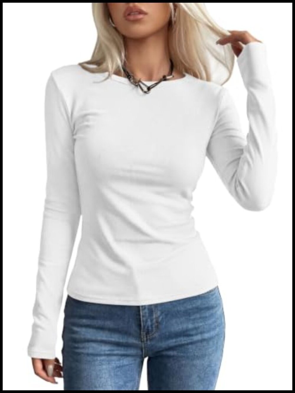 Slim Fit Boat Neck Ribbed Knit Long Sleeve T-Shirt Casual Layering Top